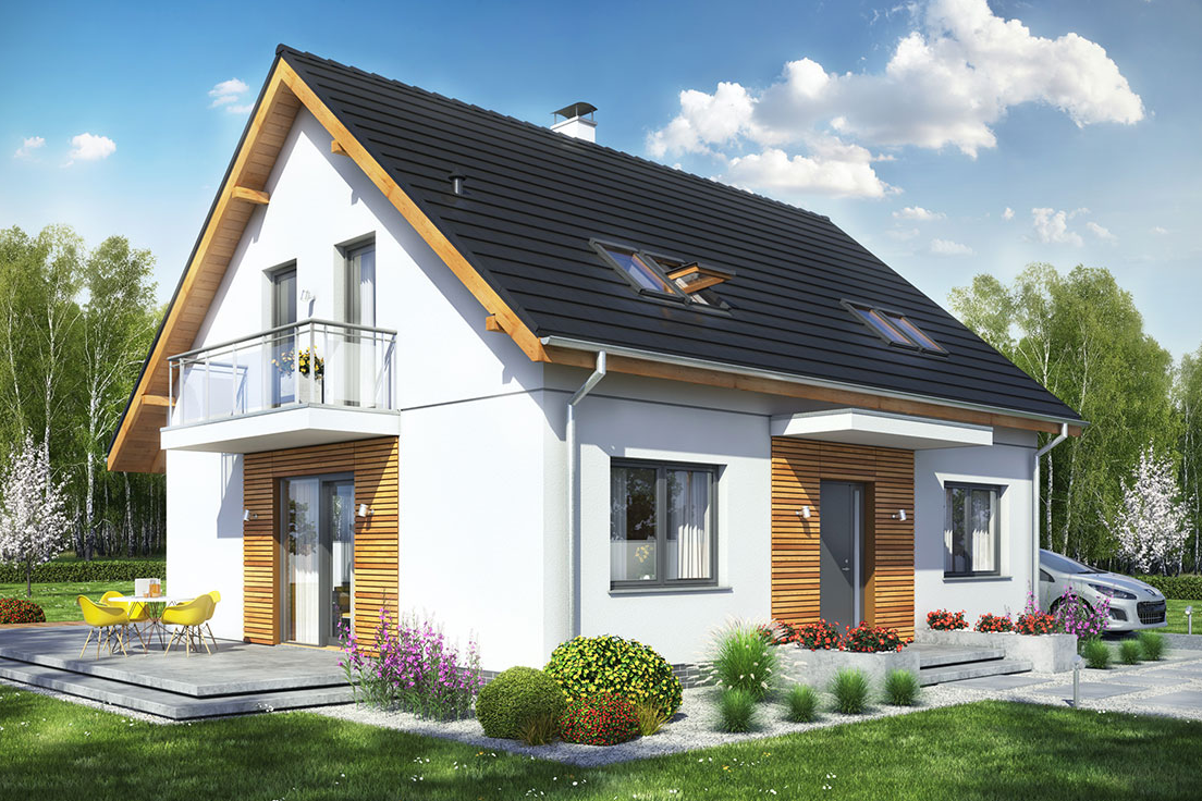 Widok projektu domu jednorodzinnego Sowa 11 bez garażu