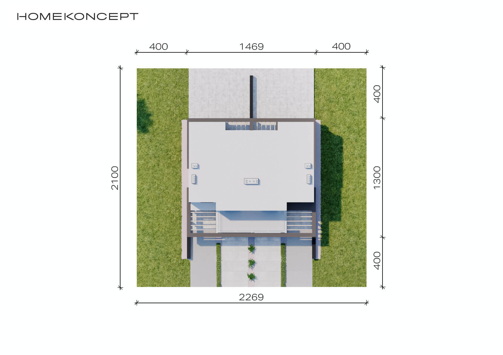 Usytowanie domu bliźniaka na działce - projekt domu Home Koncept 52B