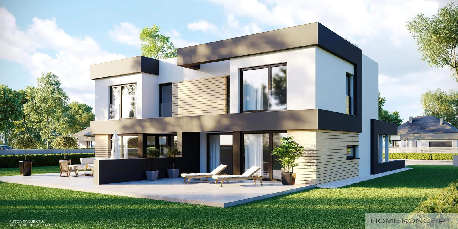 Projekt domu w zabudowie bliźniaczej Home Koncept 52B
