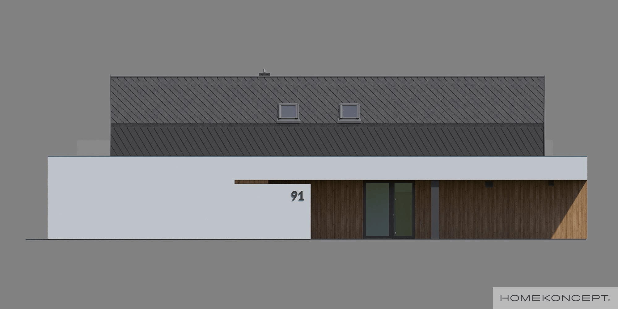 Elewacja w projekcie domu Home Koncept 91 wariant 01 boczna 