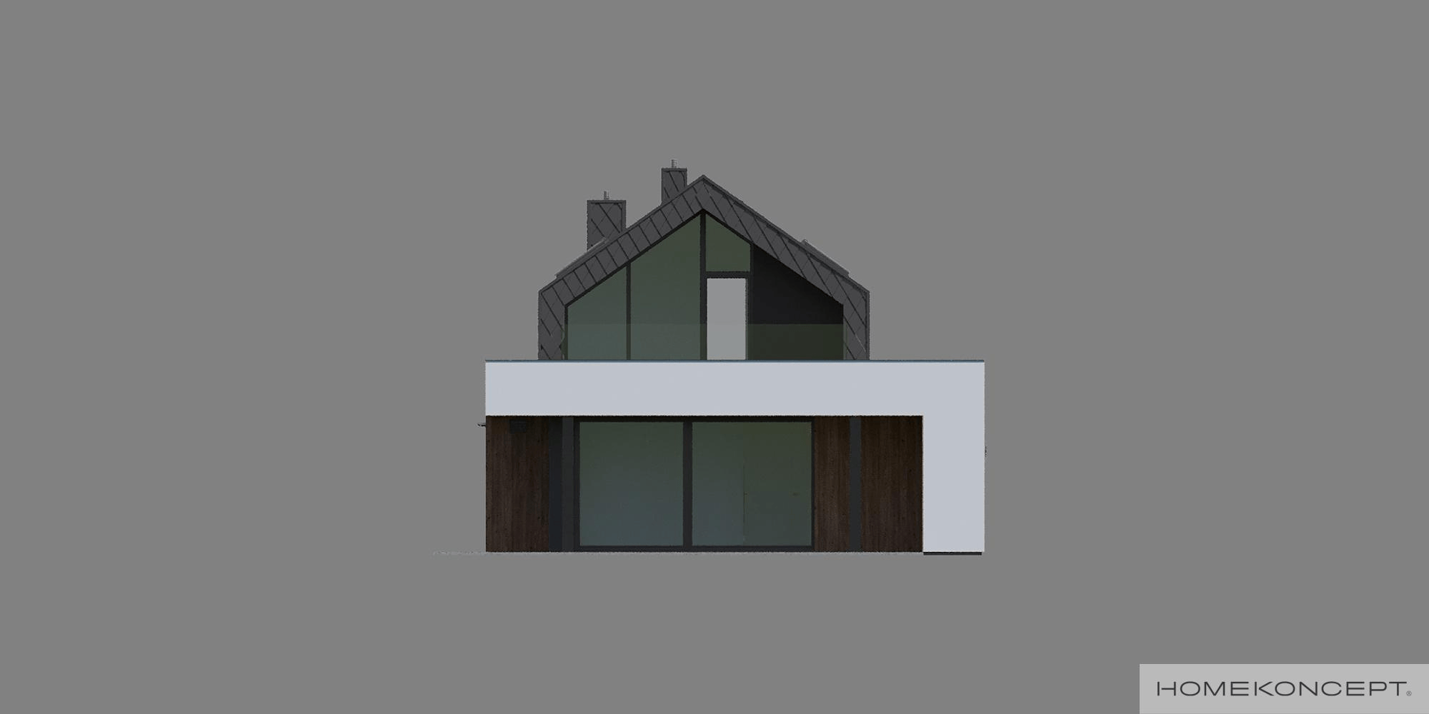 Elewacja tylna w projekcie domu Home Koncept 91
