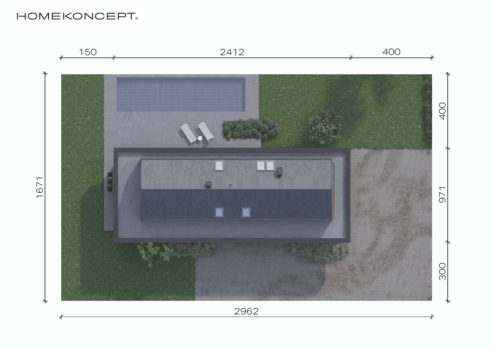 Usytuowanie budynku Home Koncept 91 na działce