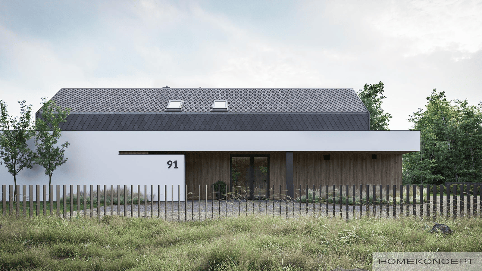 Projekt domu Home Koncept 91 wizualizacja nowoczesna stodoła