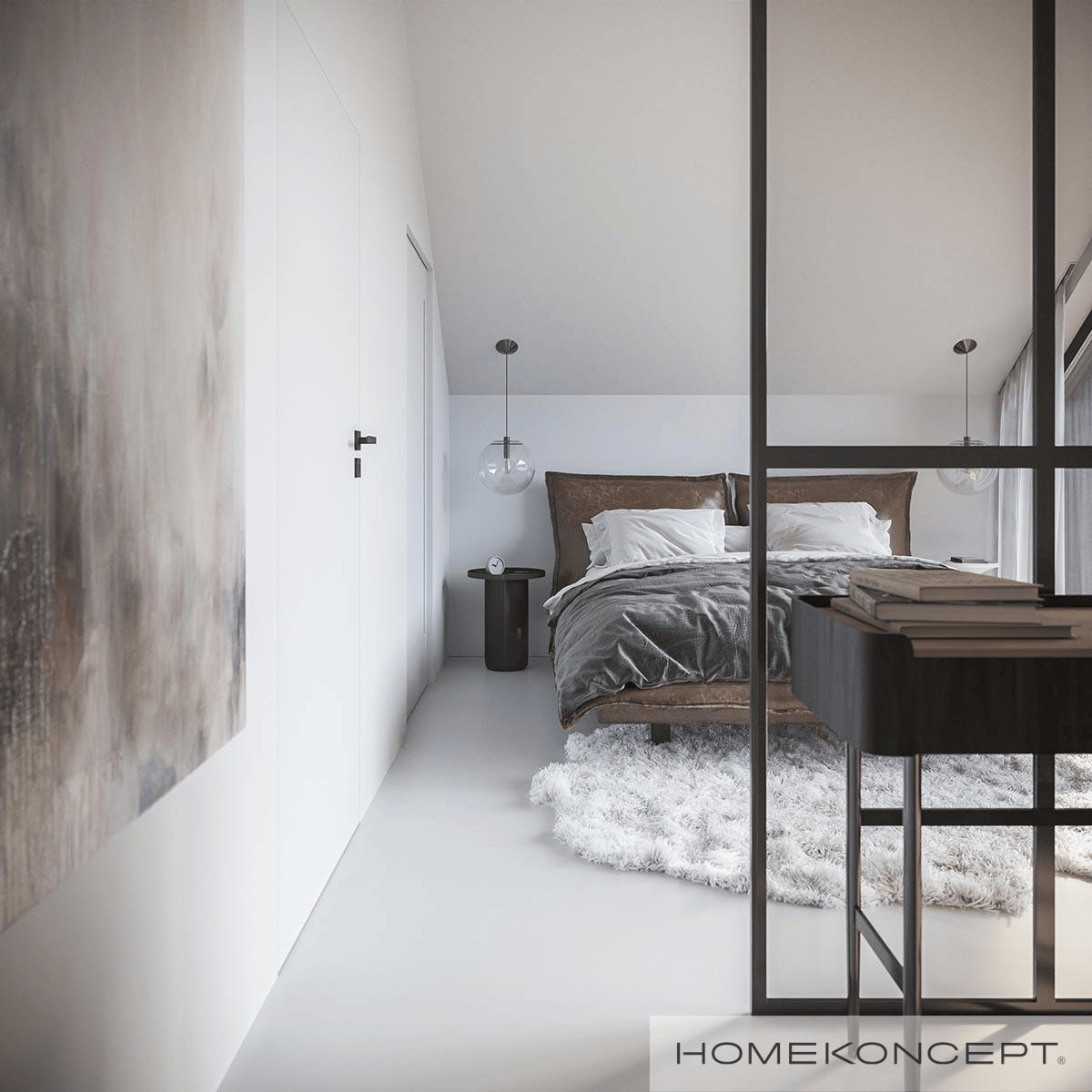 Wizualizacja wnętrze sypialnia w projekcie domu Home Koncept 91