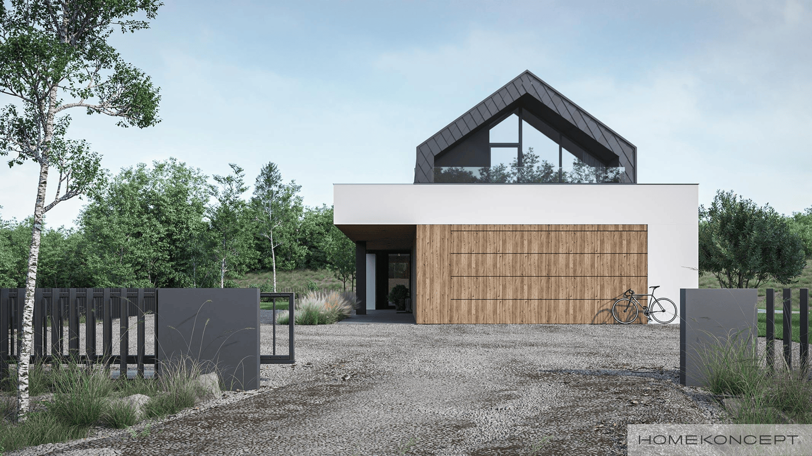 Projekt domu HOME KONCEPT 91 wizualizacja usytuowanie szczytowe