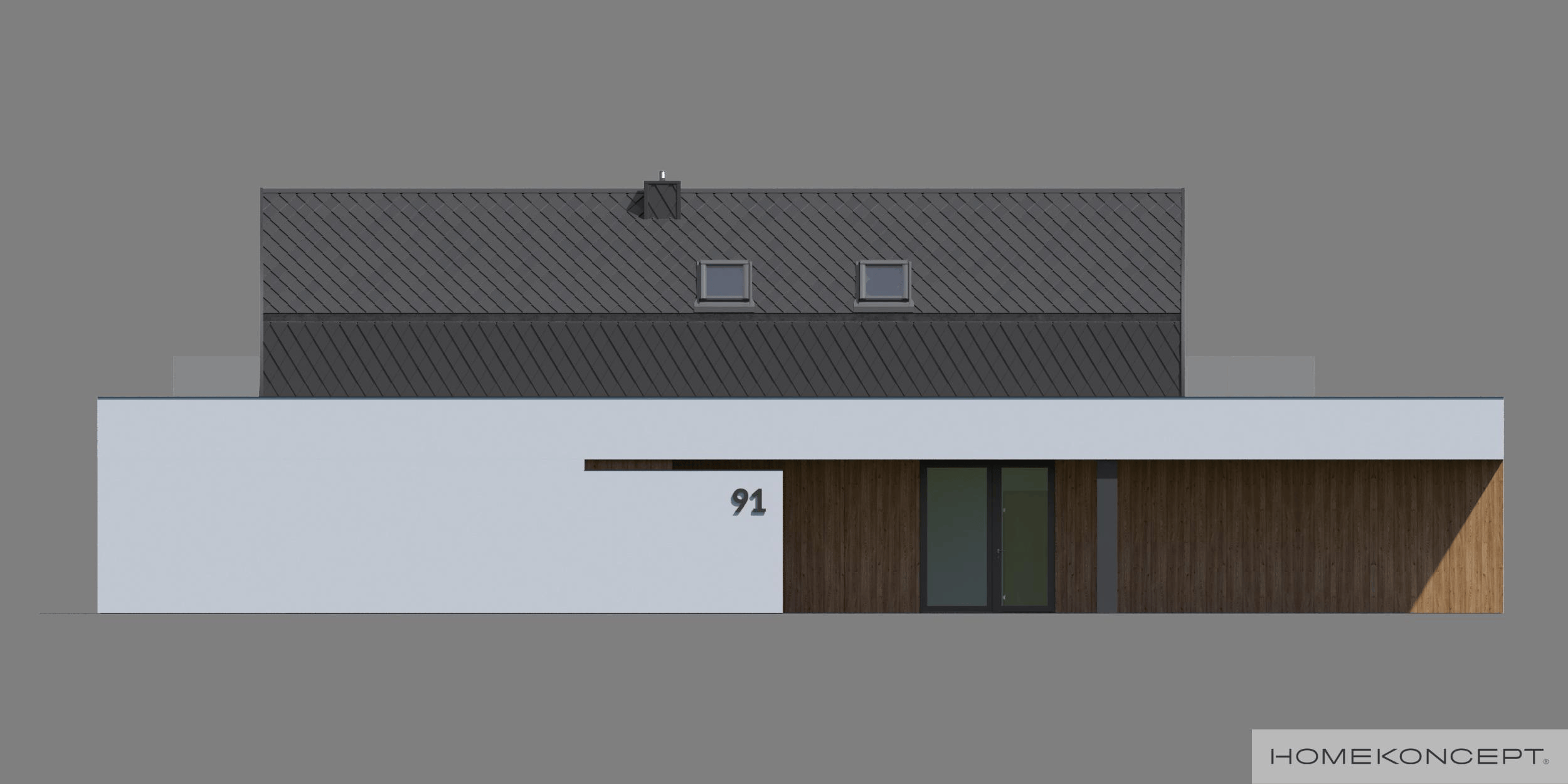Elewacja frontowa projektu domu HOMEKONCEPT 91