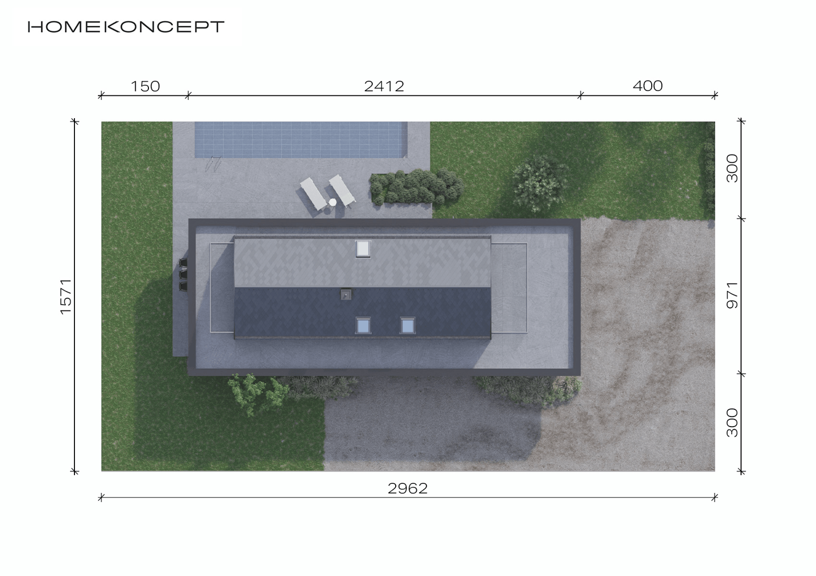 Usytuowanie na działce projektu domu Home Koncept 91