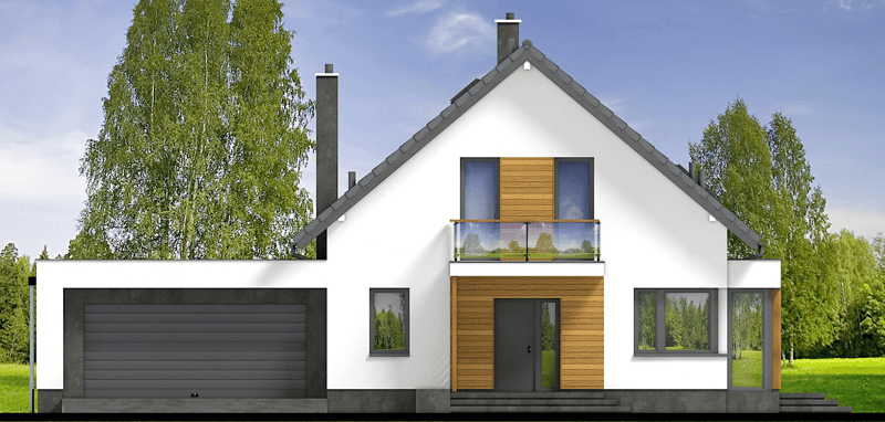 Elewacja frontowa domu jednorodzinnego Lungo 4 modern s2