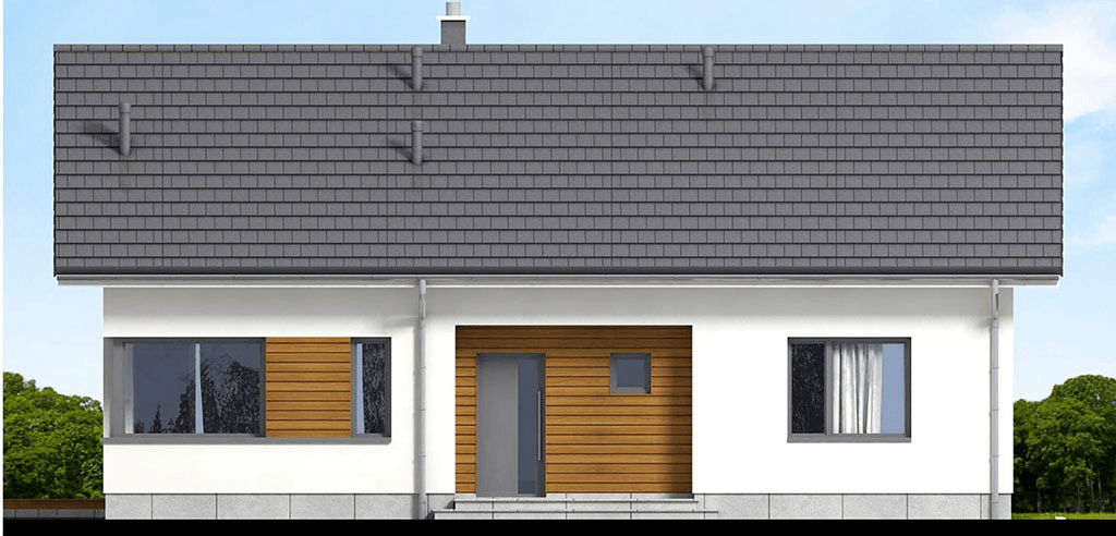 elewacja frontowa domu jednorodzinnego Mokka 2 modern
