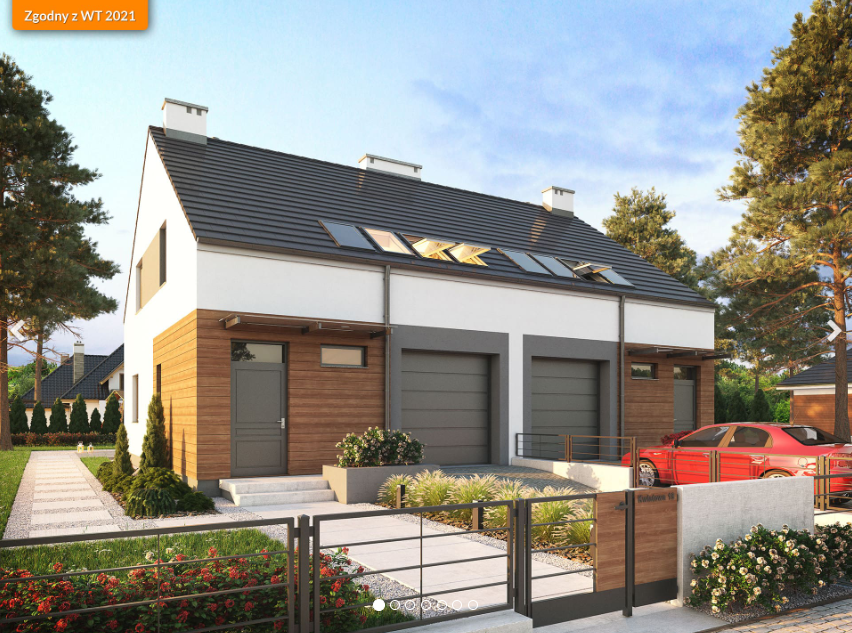 Wizualizacja projektu domu w zabudowie bliźniaczej Eco 16