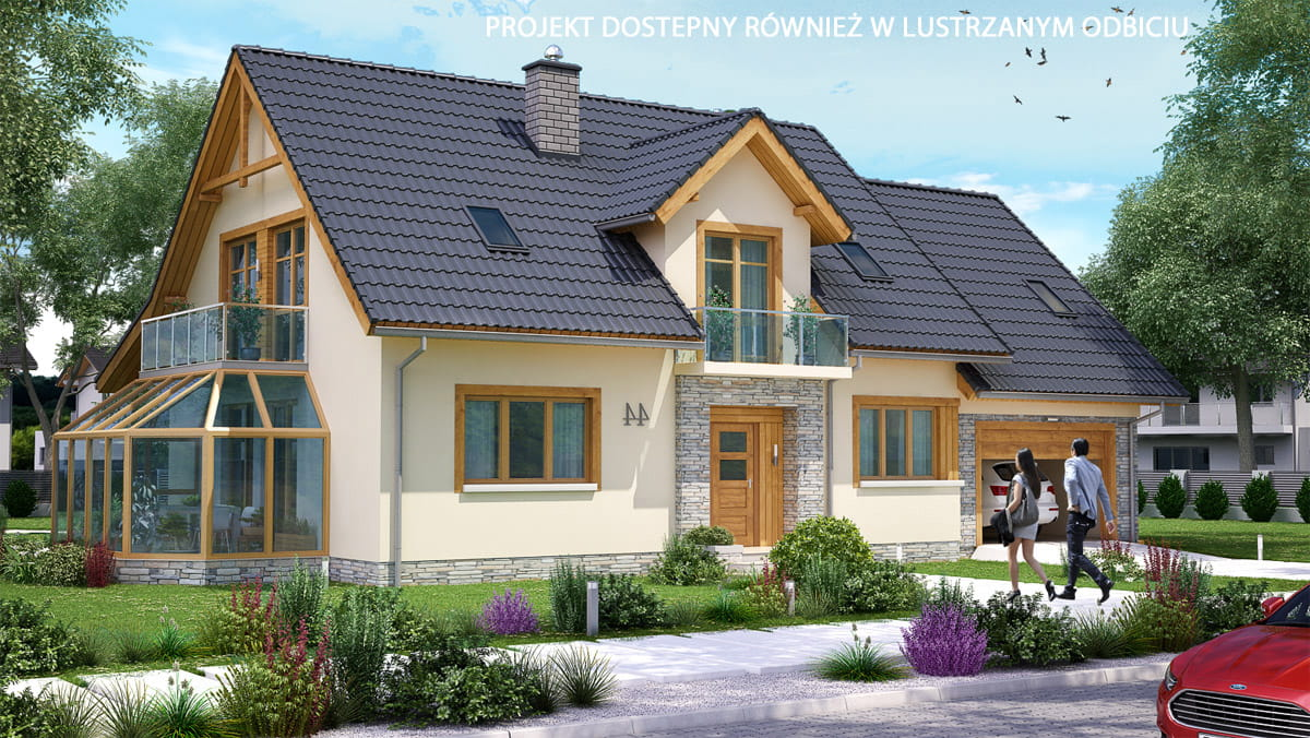 Wizualizacja domu jednorodzinnego BW-44 wariant 2