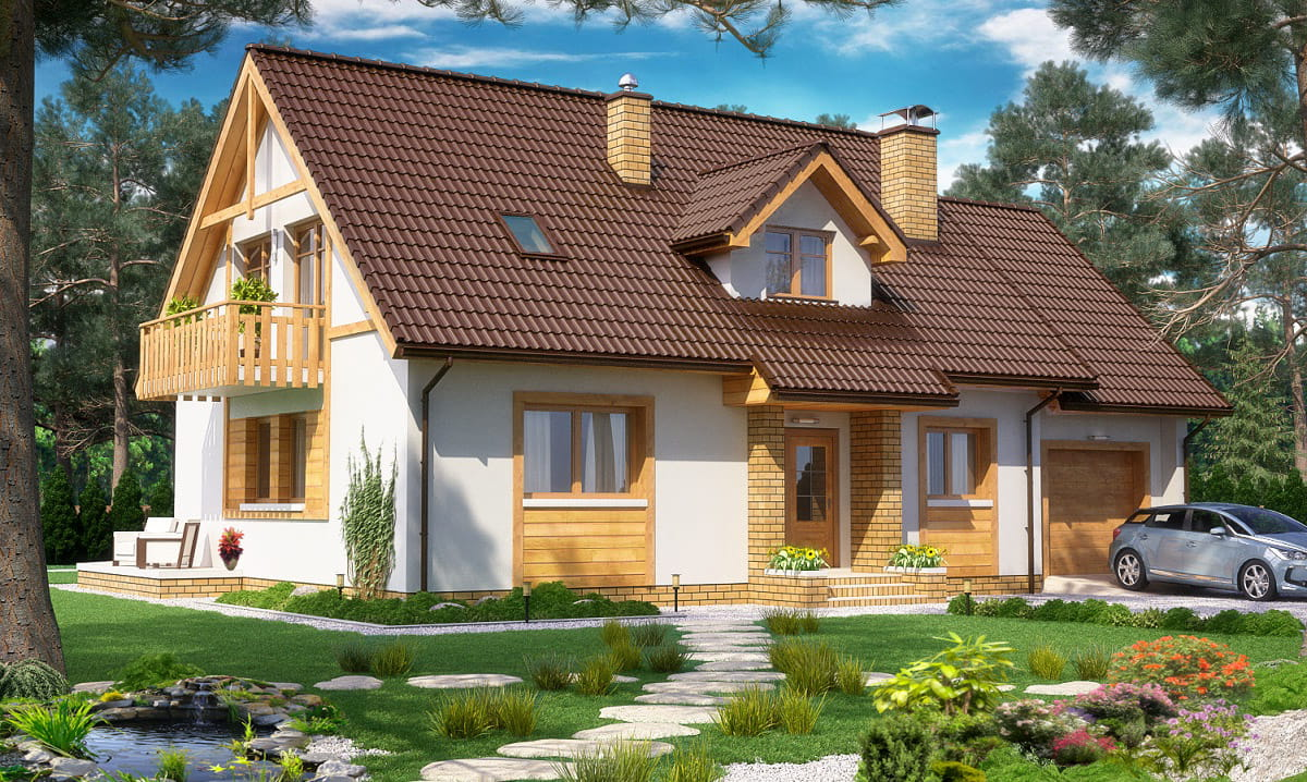 Wizualizacja domu jednorodzinnego BW-48 wariant 2