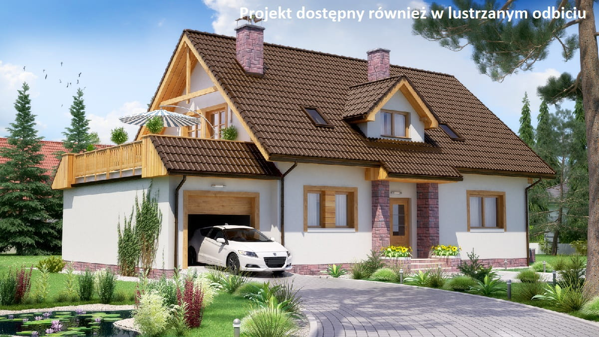 Projekt BW-24 z garażem, taras nad garażem